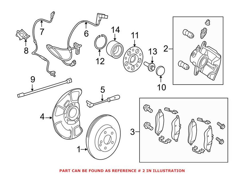 Mercedes Disc Brake Caliper - Front Driver Left 1974212598